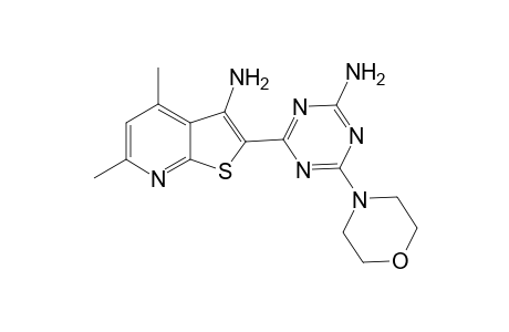 2-(4-amino-6-morpholin-4-yl-1,3,5-triazin-2-yl)-4,6-dimethylthieno[2,3-b]pyridin-3-amine