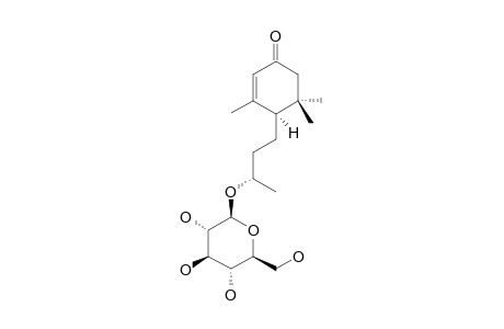 BLUMENOL-C-GLUCOPYRANOSIDE;(6R,9S)-9-HYDROXYMEGASTIGMAN-4-EN-3-ONE-9-O-BETA-D-GLUCOPYRANOSIDE