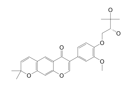 PIERREIONE_B;3'-METHOXY-4'-(2-R,3-DIHYDROXY-3-METHYLBUTOXYL)-3'',3''-DIMETHYLPYRANO-(6,7)-ISOFLAVONE