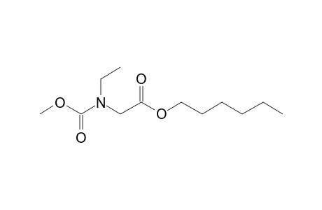 Glycine, N-ethyl-N-methoxycarbonyl-, hexyl ester