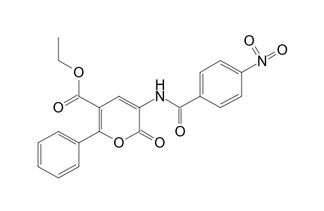 3-(p-NITROBENZAMIDO)-2-OXO-6-PHENYL-2H-PYRAN-5-CARBOXYLIC ACID, ETHYL ESTER