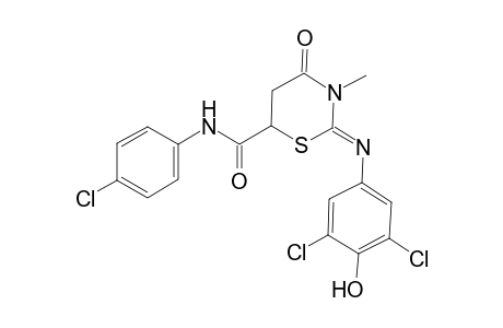 (2Z)-N-(4-chlorophenyl)-2-[(3,5-dichloro-4-hydroxyphenyl)imino]-3-methyl-4-oxotetrahydro-2H-1,3-thiazine-6-carboxamide