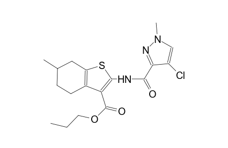 propyl 2-{[(4-chloro-1-methyl-1H-pyrazol-3-yl)carbonyl]amino}-6-methyl-4,5,6,7-tetrahydro-1-benzothiophene-3-carboxylate
