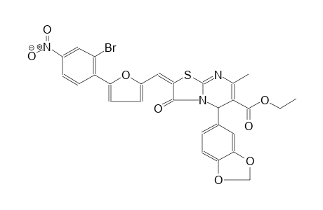 5H-thiazolo[3,2-a]pyrimidine-6-carboxylic acid, 5-(1,3-benzodioxol-5-yl)-2-[[5-(2-bromo-4-nitrophenyl)-2-furanyl]methylene]-2,3-dihydro-7-methyl-3-