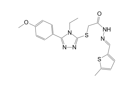 2-{[4-ethyl-5-(4-methoxyphenyl)-4H-1,2,4-triazol-3-yl]sulfanyl}-N'-[(E)-(5-methyl-2-thienyl)methylidene]acetohydrazide