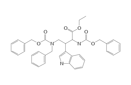 3-(1H-indol-3-yl)-2-(phenylmethoxycarbonylamino)-4-[phenylmethoxycarbonyl-(phenylmethyl)amino]butanoic acid ethyl ester