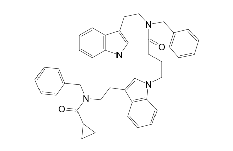 3-{3-[2-(N'-Benzyl-N'-cyclopropanecarboxamidoethyl)indolyl]propyl}-N-benzyl-N-(2-indol-3-ylethyl)carboxamide