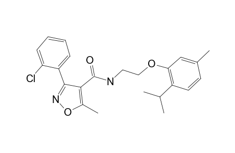 3-(2-Chlorophenyl)-5-methyl-N-[2-(5-methyl-2-propan-2-yl-phenoxy)ethyl]-1,2-oxazole-4-carboxamide