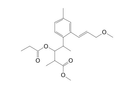 4-[2-[(E)-3-Hydroxyprop-1-enyl]-4-methylphenyl]-2-methyl-3-propanoyloxypentanoic acid, o,o-bis-methyl