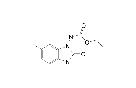 Ethyl N-(6-methyl-2-oxidanylidene-3H-benzimidazol-1-yl)carbamate