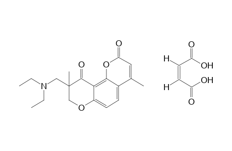 9-[(diethylamino)methyl]-8,9-dihydro-4,9-dimethyl-2H,10H-benzo[1,2-b:3,4-b']dipyran-2,10-dione, maleate(1:1)