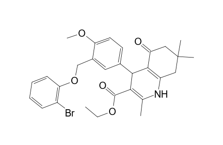 Ethyl 4-{3-[(2-bromophenoxy)methyl]-4-methoxyphenyl}-2,7,7-trimethyl-5-oxo-1,4,5,6,7,8-hexahydro-3-quinolinecarboxylate