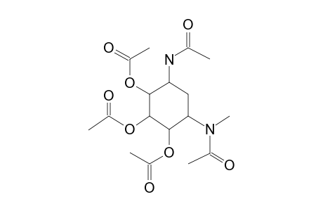 1-Acetamido-1,2,3-trideoxy-3-(N-methylacetamido)-dl-scyllo-inositol 4,5,6-triacetate