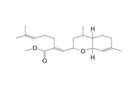 5-Heptenoic acid, 2-[(3,4,4a,5,6,8a-hexahydro-4,7-dimethyl-2H-1-benzopyran-2-yl)methylene]-6-methyl-, methyl ester, [2R-[2.alpha.(E),4.alpha.,4a.beta.,8a.beta.]]-