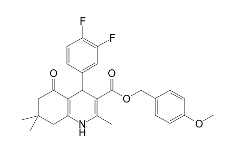 (4-methoxyphenyl)methyl 4-(3,4-difluorophenyl)-2,7,7-trimethyl-5-oxo-1,4,6,8-tetrahydroquinoline-3-carboxylate