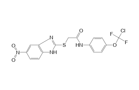 N-[4-[chloranyl-bis(fluoranyl)methoxy]phenyl]-2-[(6-nitro-1H-benzimidazol-2-yl)sulfanyl]ethanamide