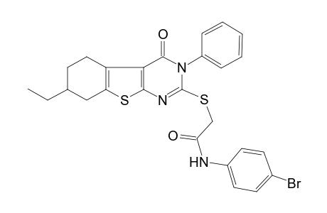 acetamide, N-(4-bromophenyl)-2-[(7-ethyl-3,4,5,6,7,8-hexahydro-4-oxo-3-phenylbenzo[4,5]thieno[2,3-d]pyrimidin-2-yl)thio]-