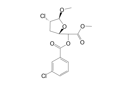 (+-)-Methyl (methyl-2-chloro-5-O-metachlorobenzoyl-2,3-dideoxy-.beta.-DL-arabino-hexofuranosid)uraonate