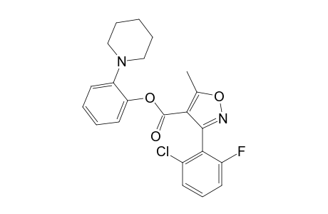 3-(2-chloro-6-fluorophenyl)-5-methyl-4-isoxazolecarboxylic acid, o-piperidinophenyl ester