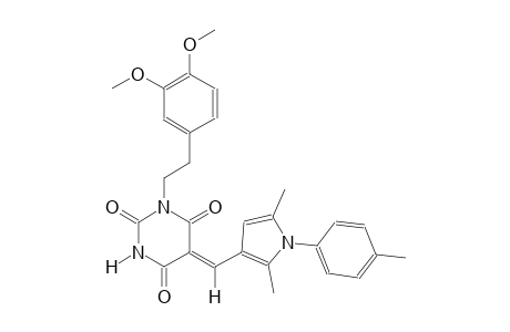 (5Z)-1-[2-(3,4-dimethoxyphenyl)ethyl]-5-{[2,5-dimethyl-1-(4-methylphenyl)-1H-pyrrol-3-yl]methylene}-2,4,6(1H,3H,5H)-pyrimidinetrione