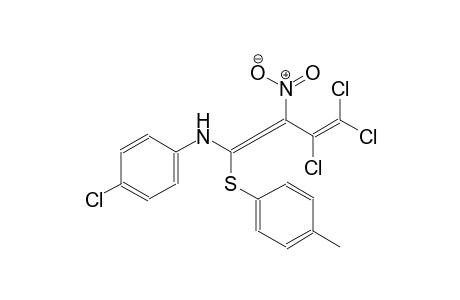 N-(4-chlorophenyl)-N-{(1E)-3,4,4-trichloro-1-[(4-methylphenyl)sulfanyl]-2-nitro-1,3-butadienyl}amine