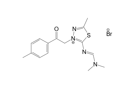 2-{[(dimethylamino)methylene]amino}-5-methyl-3-(p-methylphenacyl)-1,3,4-thiadiazolium bromide