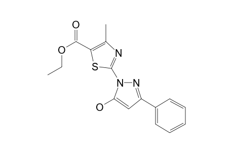 Thiazole-5-carboxylic acid, 2-(5-hydroxy-3-phenyl-1-pyrazolyl)-4-methyl-, ethyl ester