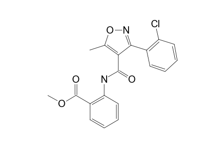 N-{[3-(o-chlorophenyl)-5-methyl-4-isoxazolyl]carbonyl}anthranilic acid, methyl ester