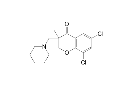 6,8-dichloro-3-methyl-3-(piperidinomethyl)-4-chromanone