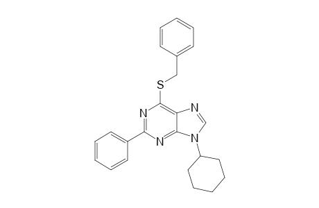 6-(benzylthio)-9-cyclohexyl-2-phenyl-purine