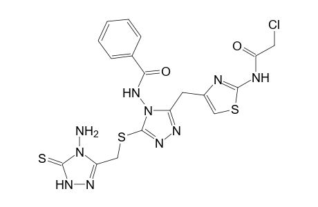 N-[3-{[(4-Amino-5-thioxo-4,5-dihydro-1H-1,2,4-triazol-3-yl)methyl]sulfanyl}-5-({2-[(chloroacetyl)amino]-1,3-thiazol-4-yl}methyl)-4H-1,2,4-triazol-4-yl]benzamide