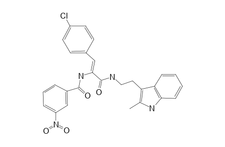 N-[(Z)-1-(4-chlorophenyl)-3-[2-(2-methyl-1H-indol-3-yl)ethylamino]-3-oxidanylidene-prop-1-en-2-yl]-3-nitro-benzamide