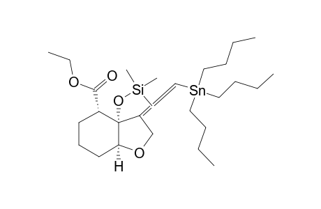 [1S*,2R*,6R*,9E]-9-([TRIBUTYLSTANNYL]-METHYLENE)-1-TRIMETHYLSILYLOXY-2-ETHOXYCARBONYL-7-OXABICYCLO-[4.3.0]-NONANE