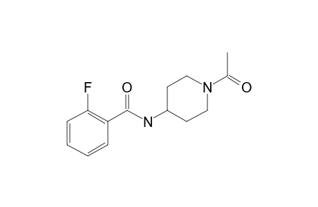 2-Fluoro-N-(4-piperidinyl)benzamide, N'-acetyl-