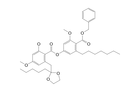 Benzyl 6-heptyl-4-[2'-hydroxy-4'-methoxy-6'-{(2''-pentyl-1'',3''-dioxolan-2''-yl)methyl}benzoyloxy]-2-methoxybenzoate