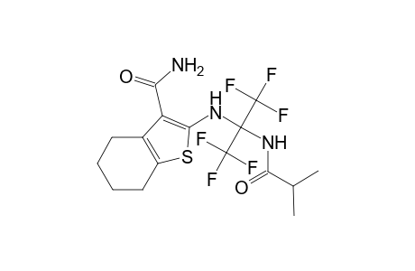 2-([2,2,2-Trifluoro-1-(isobutyrylamino)-1-(trifluoromethyl)ethyl]amino)-4,5,6,7-tetrahydro-1-benzothiophene-3-carboxamide