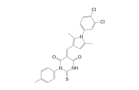 (5E)-5-{[1-(3,4-dichlorophenyl)-2,5-dimethyl-1H-pyrrol-3-yl]methylene}-1-(4-methylphenyl)-2-thioxodihydro-4,6(1H,5H)-pyrimidinedione