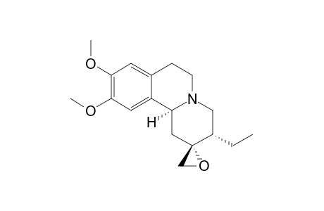 (2R*,3S*,11BS*)-SPIRO-[3-ETHYL-9,10-DIMETHOXY-1,3,4,6,7,11B-HEXAHYDRO-2H-BENZO-[A]-CHINOLISIN-2,2'-OXIRAN]