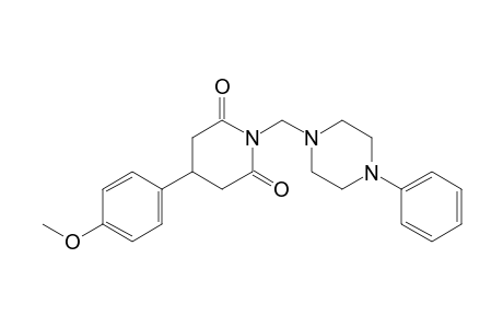 3-(p-methoxyphenyl)-N-[(4-phenyl-1-piperazinyl)methyl]glutarimide