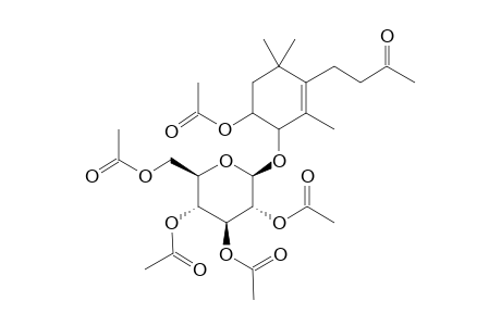 4-[4-Hydroxy-2,6,6-trimethyl-3-[(2R,3R,4S,5S,6R)-3,4,5-trihydroxy-6-(hydroxymethyl)oxan-2-yl]oxycyclohexen-1-yl]butan-2-one pentaacetate