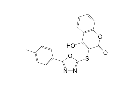 4-Hydroxy-3-((5-(p-tolyl)-1,3,4-oxadiazol-2-yl) thio)-2H-chromen-2-one