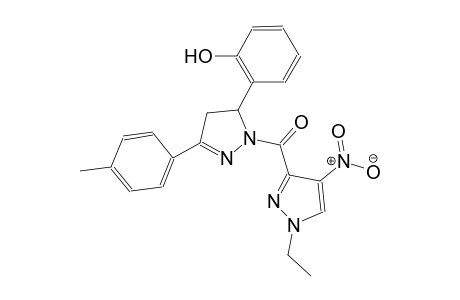 2-[1-[(1-ethyl-4-nitro-1H-pyrazol-3-yl)carbonyl]-3-(4-methylphenyl)-4,5-dihydro-1H-pyrazol-5-yl]phenol