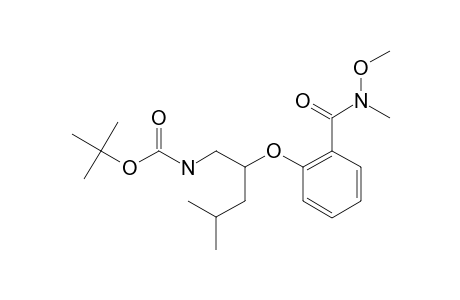 (+/-)-N-METHYL-N-METHOXY-2-[[1-(TERT.-BUTOXYCARBONYLAMINO)-4-METHYLPENT-2-YL]-OXY]-BENZAMIDE