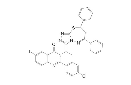 7-{1-[2-(4-Chlorophenyl)-6-iodo-4-oxo-3H-quinazolin-3-yl)]ethyl}-2,4-diphenyl-7,8-dihydro-1,2,4-triazolo[3,4-b][1,3,4]thiadiazine