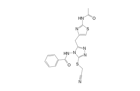 N-{3-({2-[(Acetyl)amino]-1,3-thiazol-4-yl}methyl)-5-[(cyanomethyl)sulfanyl]-4H-1,2,4-triazol-4-yl}benzamide