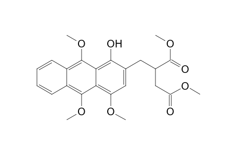 1-Hydroxy-4,9,10-trimethoxy-2-[(1,2-(dimethoxycarbonyl)eth-1-yl)methyl]anthracene
