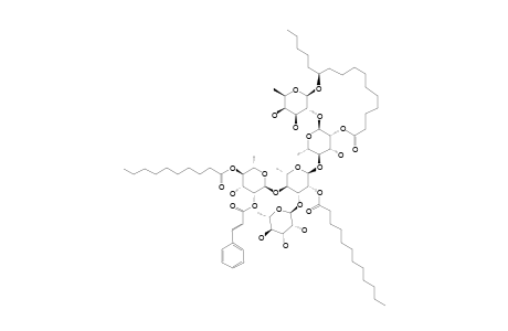 #3;BATATOSIDE-V;(S)-JALAPINOLIC-ACID-11-O-ALPHA-L-RHAMNOPYRANOSYL-(1->3)-O-[(2-O-(TRANS)-CINNAMOYL)-(4-O-N-DECANOYL)-ALPHA-L-RHAMNOPYRANOSYL-(1->4)]-O-[2-O-N-D