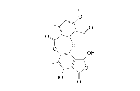 1,3-dihydro-1,4-dihydroxy-10-methoxy-5,8-dimethyl-3,7-dioxo-7H-isobenzofuro[4,5-b][1,4]benzodioxapin-11-carboxaldehyde