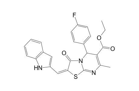 (2E)-5-(4-fluorophenyl)-2-(1H-indol-2-ylmethylene)-3-keto-7-methyl-5H-thiazolo[3,2-a]pyrimidine-6-carboxylic acid ethyl ester