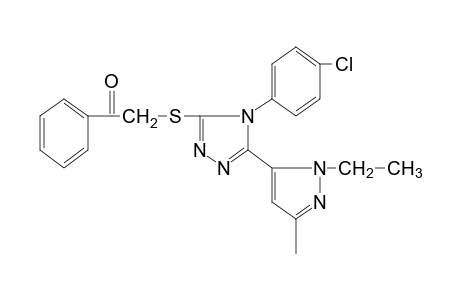 2-{[4-(p-chlorophenyl)-5-(1-ethyl-3-methylpyrazol-5-yl)-4H-1,2,4-triazol-3-yl]thio}acetophenone